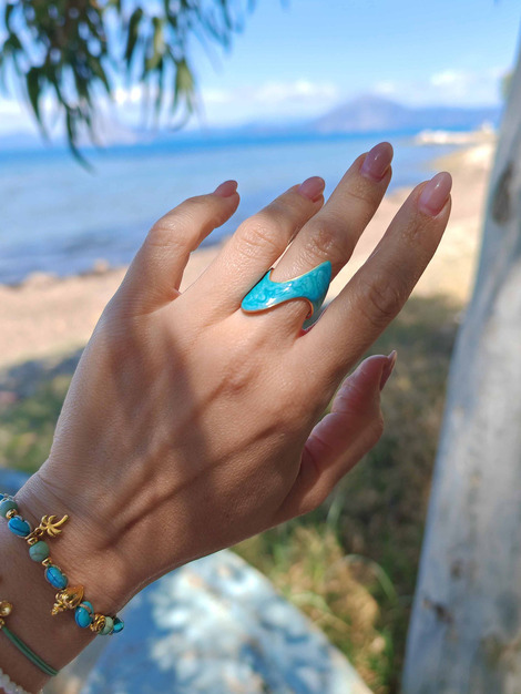Wave stainless steel ring