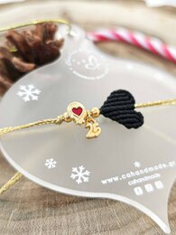 Macrame heart charm bracelet