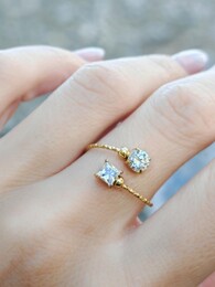 Glam stainless steel ring