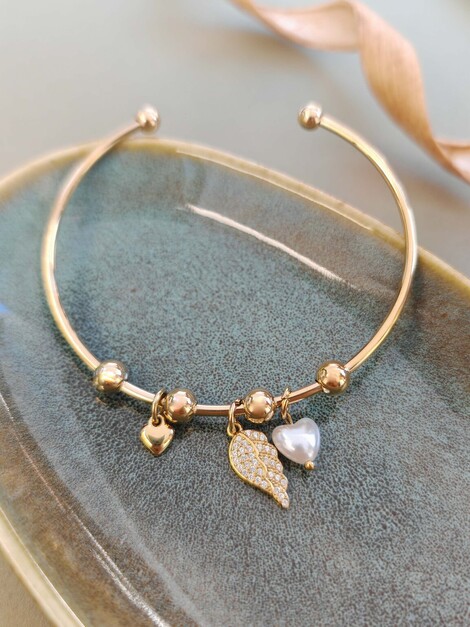 Wing bangle bracelet 