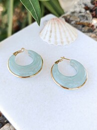 Aqua stainless steel earrings