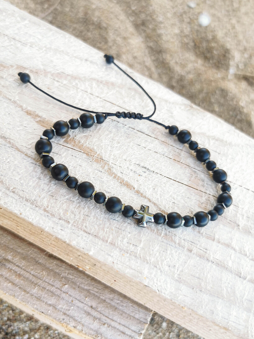 Cross & Stones men bracelet