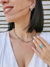 Pisces grey necklace