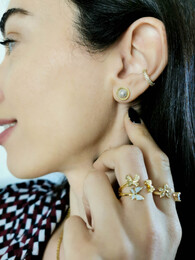 Pearls stainless steel earrings
