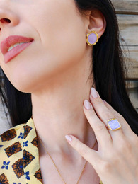 Violet stainless steel earrings
