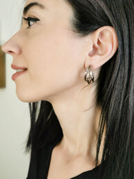 Triple hoops stainless steel earrings