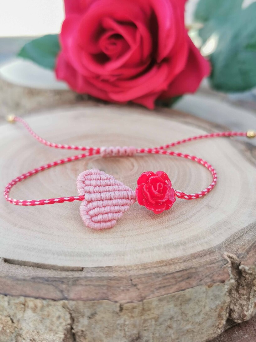 Corazon pink macrame martaki