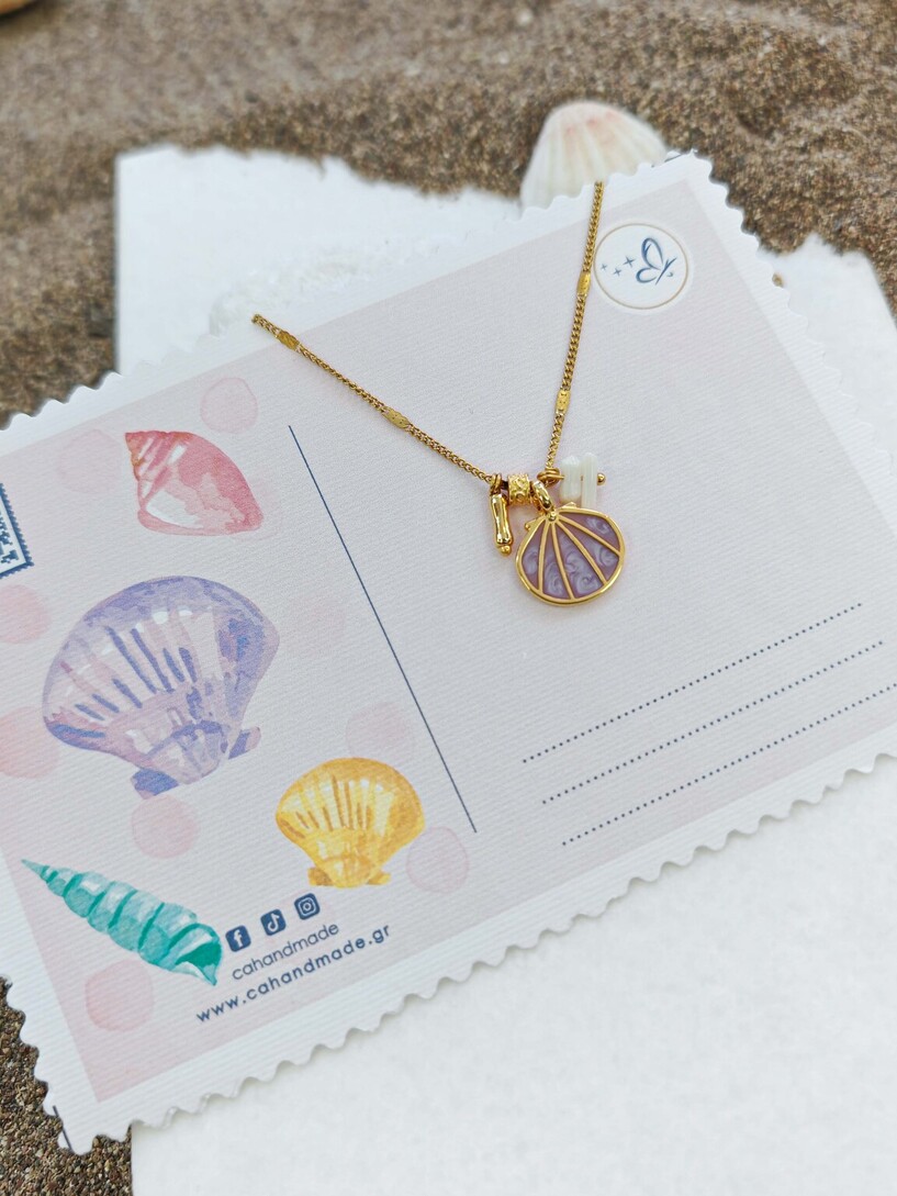 Purple shell necklace