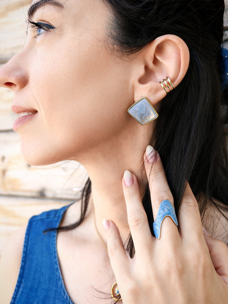Blue Jeans stainless steel earrings
