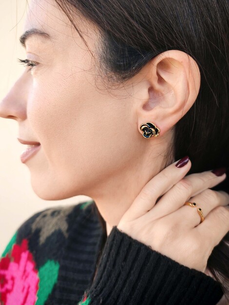 Roses stainless steel earrings