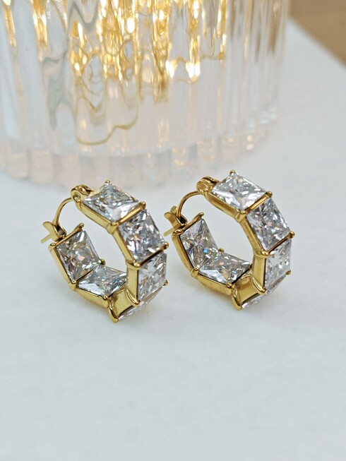 Sparkle stainless steel hoops