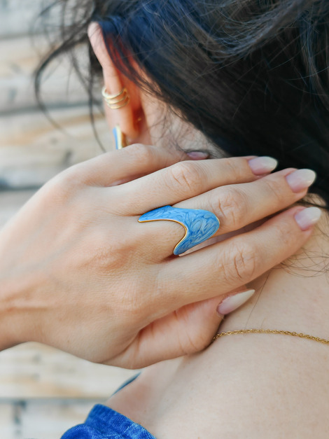 Wave stainless steel ring