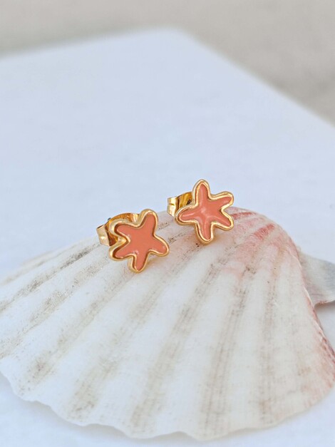 Starfish coral earrings