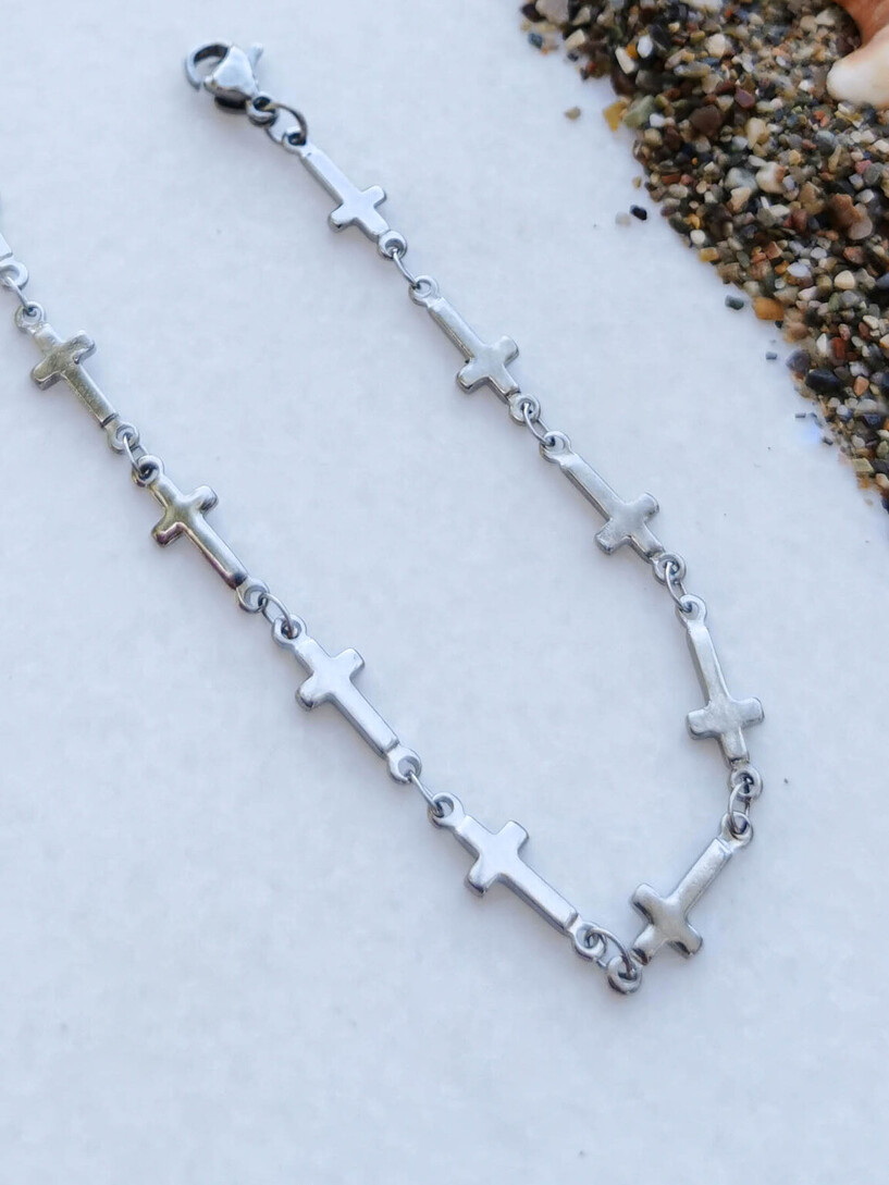 Cross stainless steel bracelet