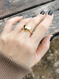 Bold heart stainless steel ring