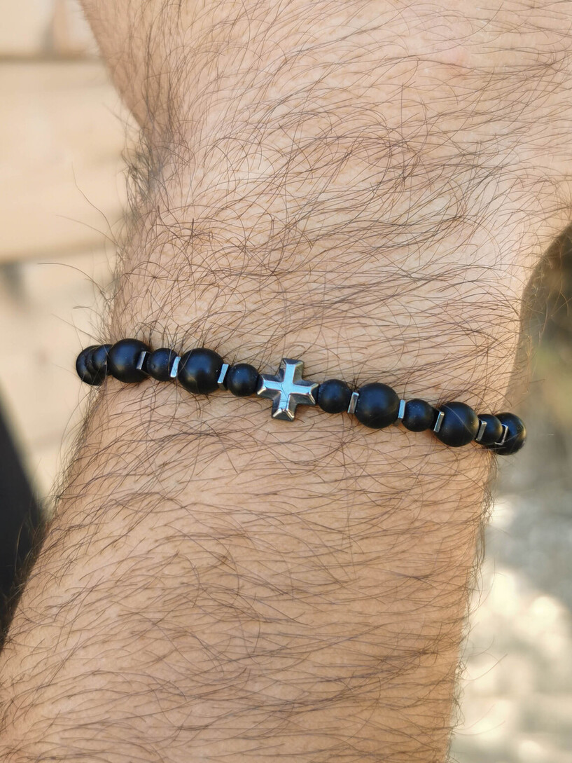 Cross & Stones men bracelet