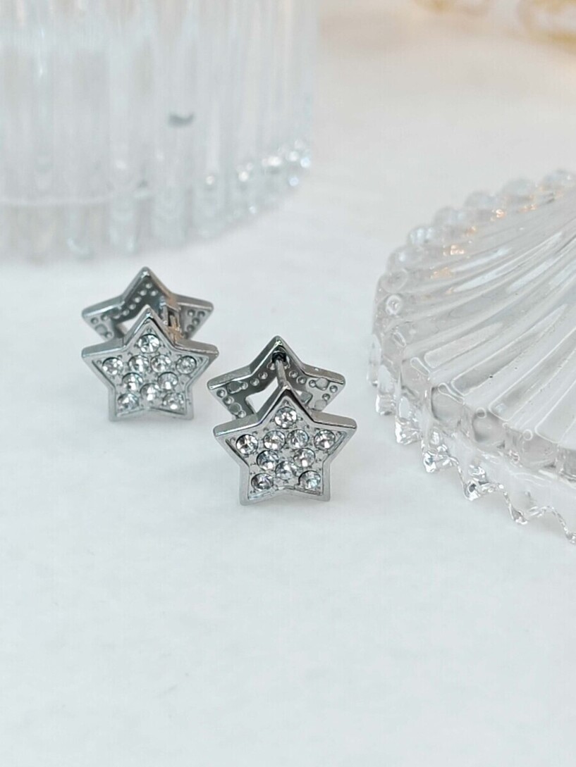 Shinny stars stainless steel hoops