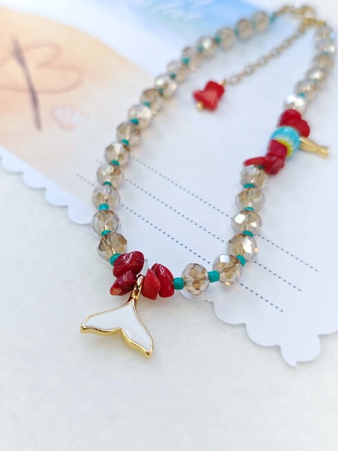 White mermaid anklet 