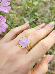Purple Pearl stainless steel ring