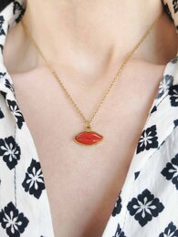 Lips stainless steel necklace