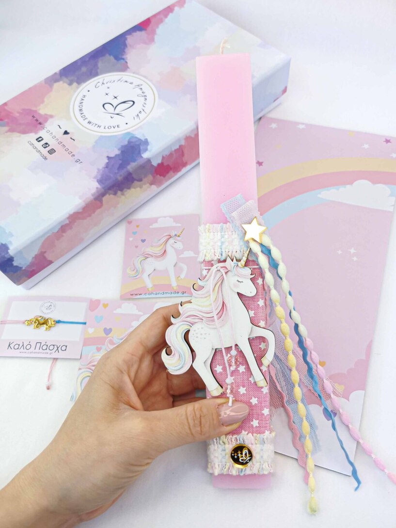 Pink Unicorn Λαμπάδα