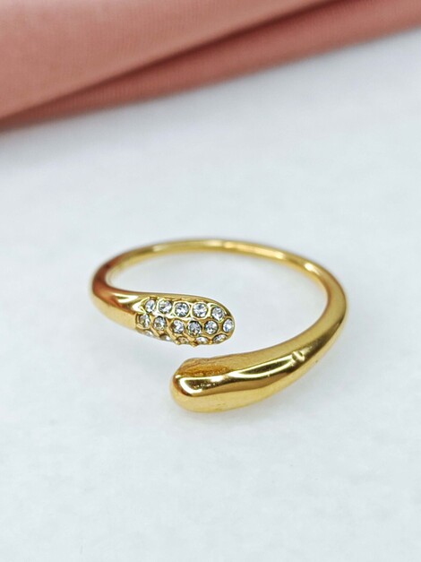 Touch gold stainless steel ring