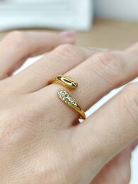 Touch gold stainless steel ring