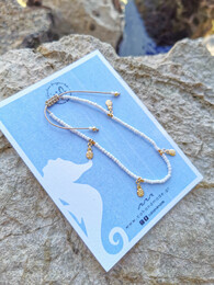Pineapple white anklet