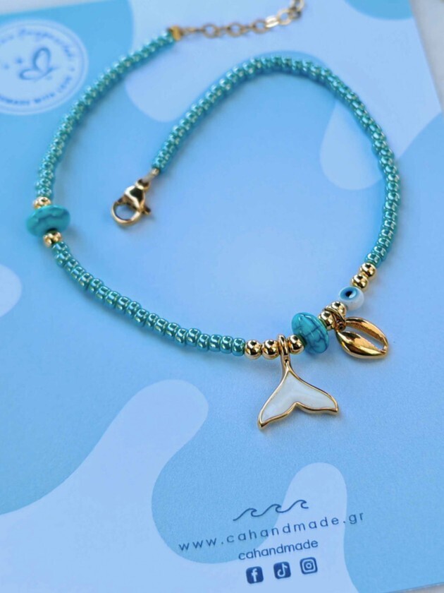 White mermaid anklet