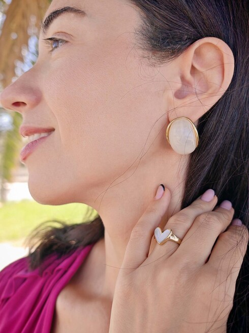 Glassy stainless steel earrings