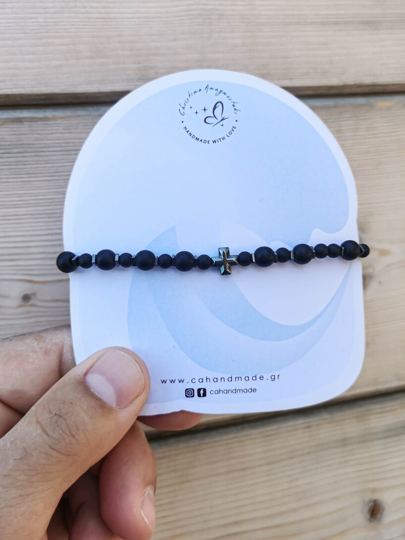 Cross & Stones men bracelet