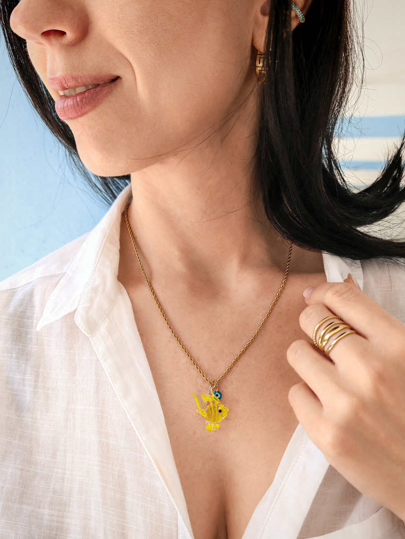 Murano fish necklace