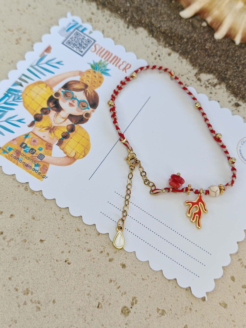 Coral anklet 