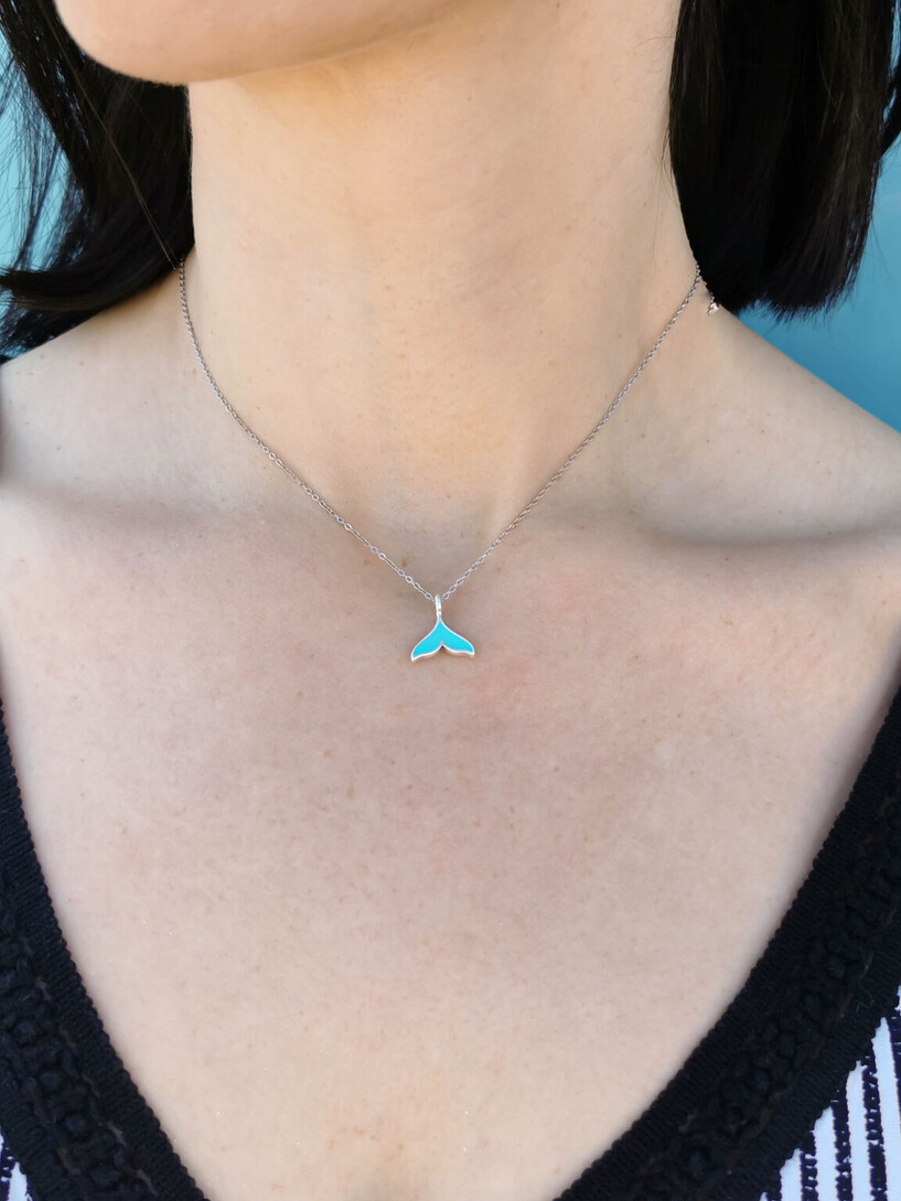 Blue mermaid necklace
