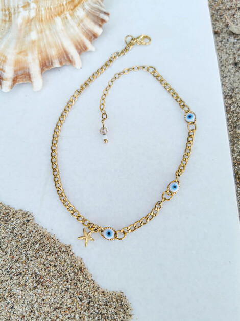 Amorgos stainless steel anklet
