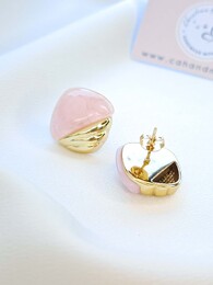 Pink love earrings