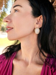 Glassy stainless steel earrings
