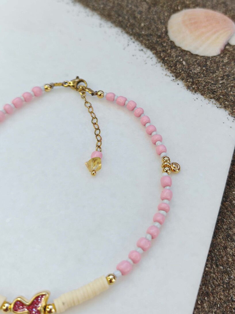 Pink candy anklet 