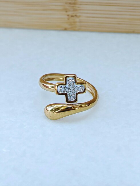 Cross stainless steel ring