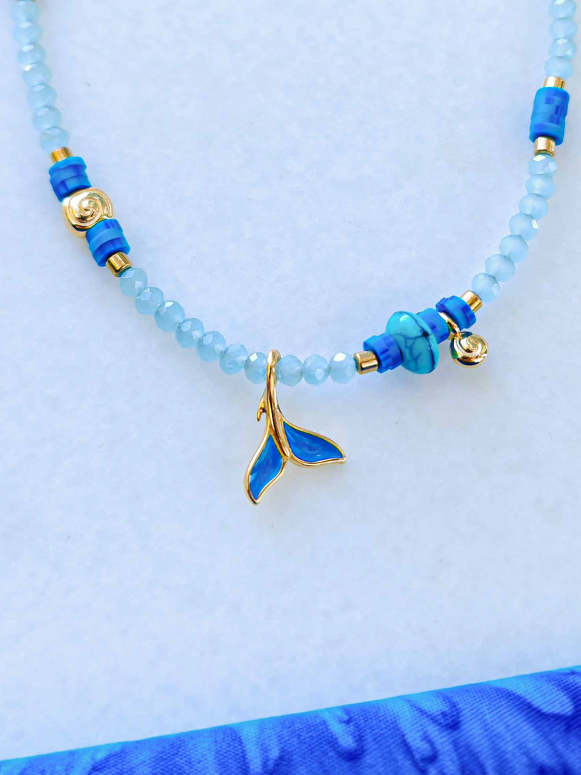Blue mermaid anklet
