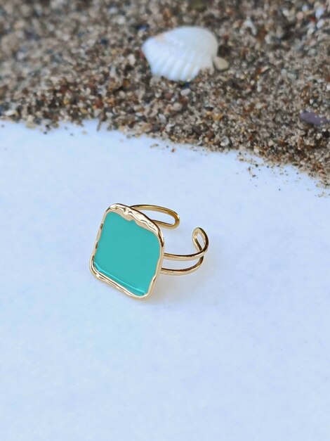 Esmeralda stainless steel ring