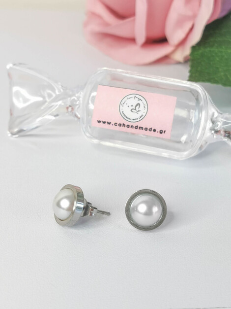 Pearls stainless steel earrings