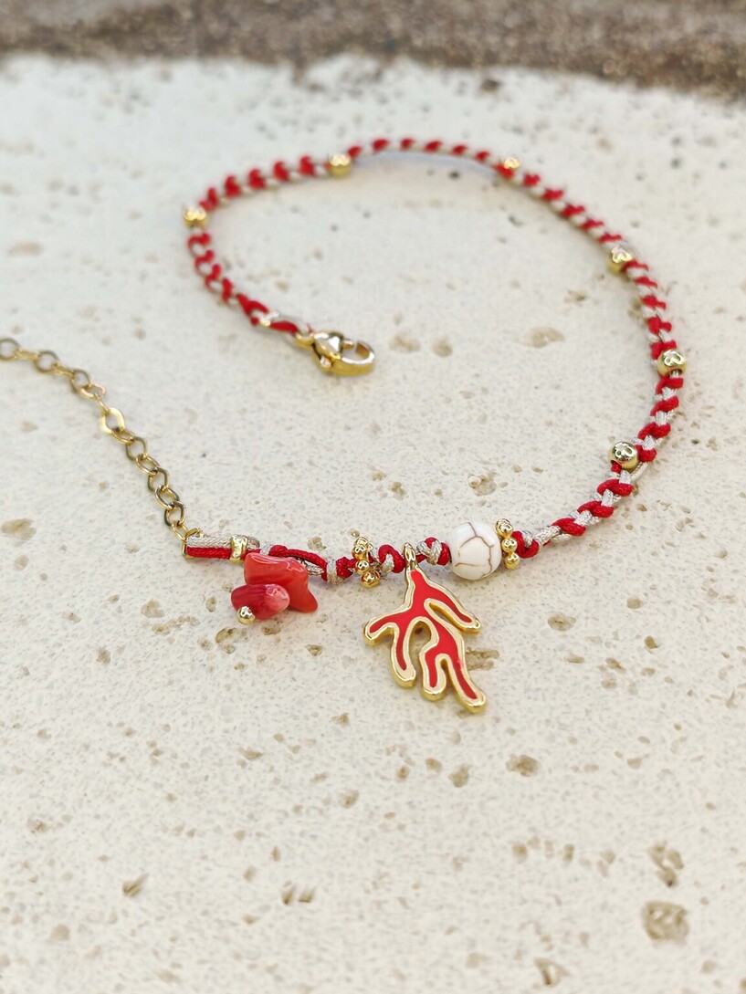 Coral anklet 