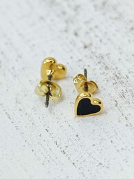 Black hearts earrings