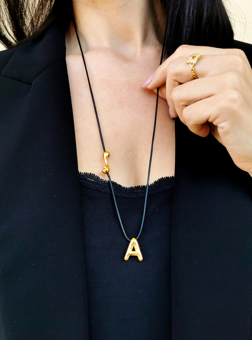 Balloon monogram necklace