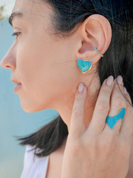 Blue love stainless steel earrings
