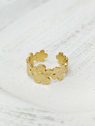 Daisies stainless steel ring