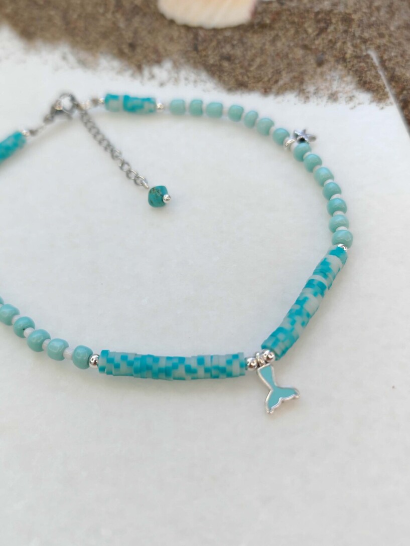 Blue candy anklet 