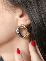 Duet stainless steel earrings