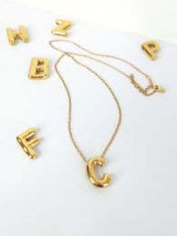 Balloon monogram chain necklace